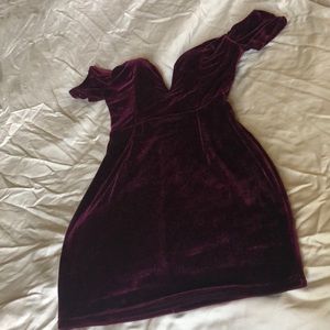 NYE*** Burgandy Velvet (off the shoulder) dress
